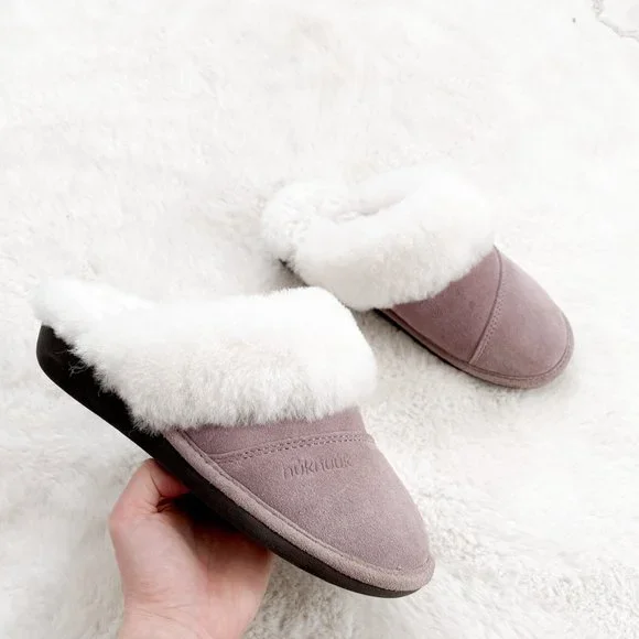 Nuknukk Sheepskin Suede Joy Slip On Slippers Sz 7 - Picture 1 of 7